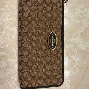 Coach Dark Brown Zip-Around Wallet